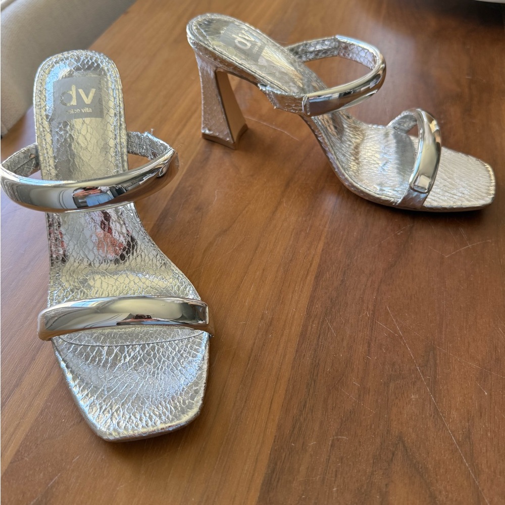 Dolce Vita Metallic Silver Heels NEVER WORN